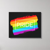 Pride penseelstreek regenboog canvas afdruk (Voorkant)