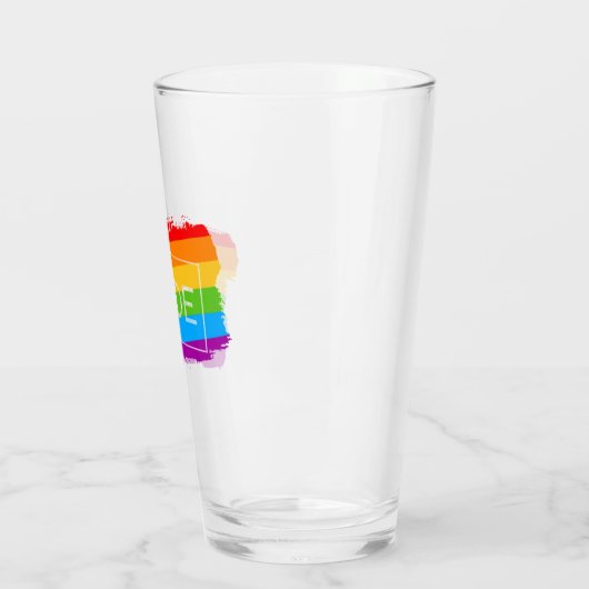 Pride penseelstreek regenboog glas (Links)