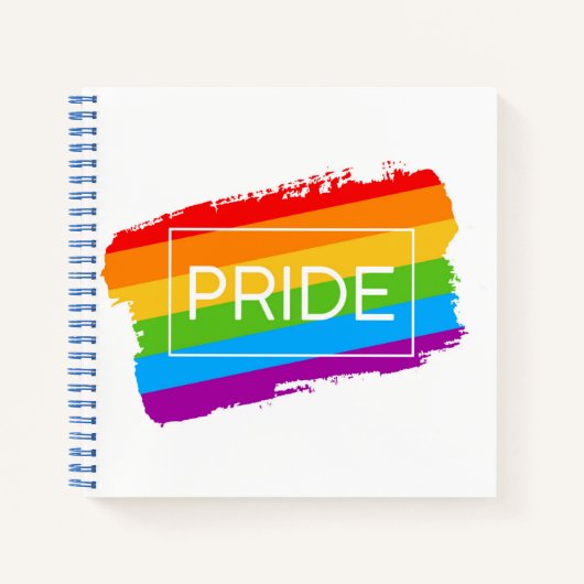Pride penseelstreek regenboog notitieboek (Voorkant)