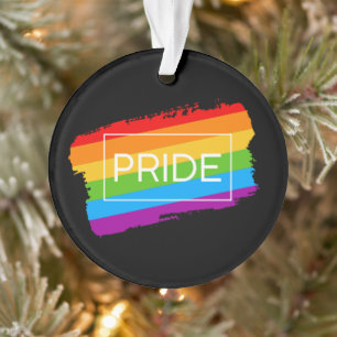 Pride penseelstreek regenboog ornament