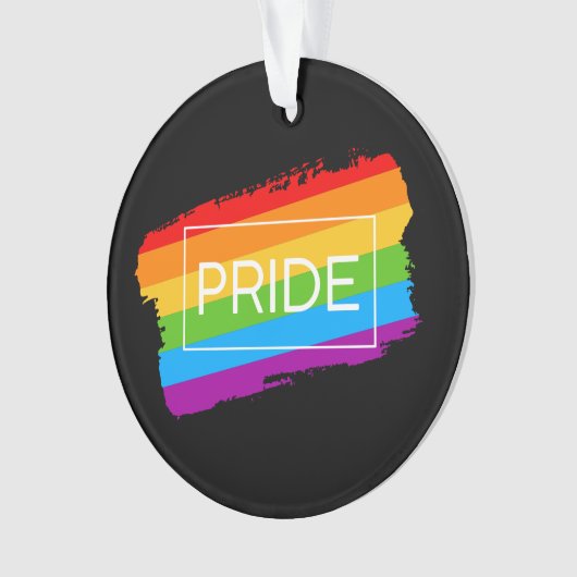 Pride penseelstreek regenboog ornament (voorkant)