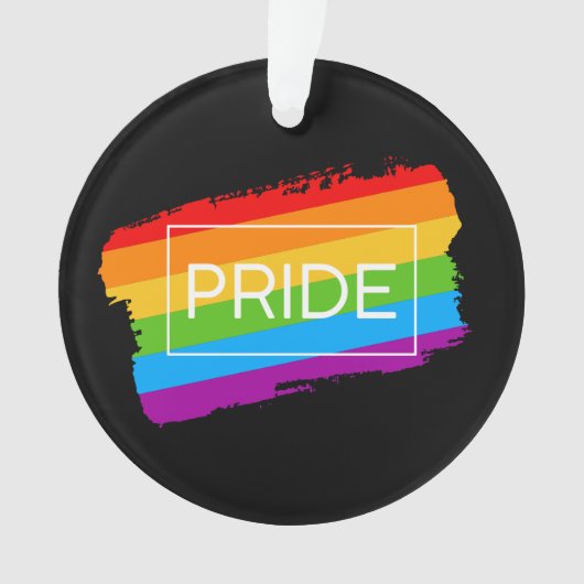 Pride penseelstreek regenboog ornament (voorkant)
