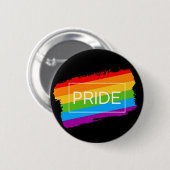 Pride penseelstreek regenboog ronde button 5,7 cm (Voorkant /achterkant)