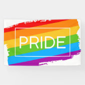 Pride penseelstreek regenboog spandoek (Horizontaal)