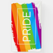 Pride penseelstreek regenboog spandoek (Verticaal)