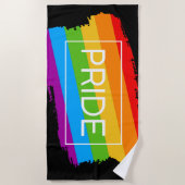 Pride penseelstreek regenboog strandlaken (Voorkant)