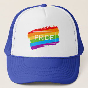 Pride penseelstreek regenboog trucker pet