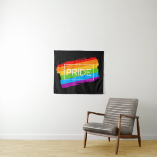 Pride penseelstreek regenboog wandkleed