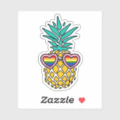 Pride Pineapple | Zonnebrillen regenboogvlaggen Sticker (Vel)