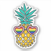 Pride Pineapple | Zonnebrillen regenboogvlaggen Sticker (Voorkant)