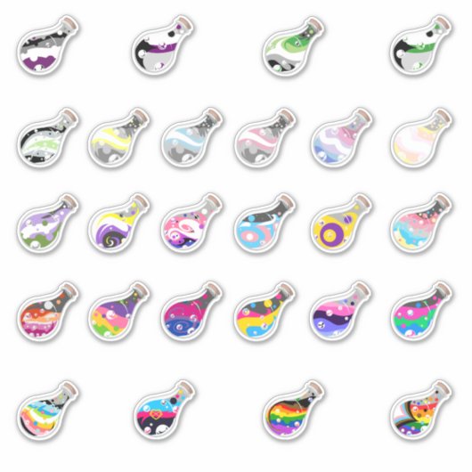 Pride Potions Sticker Sheet (Voorkant)