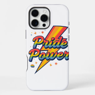 Pride Power Bliksem – LGBTQ+ Regenboog Citaat iPhone 16 Pro Max Hoesje