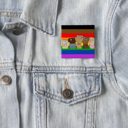 Pride Power Fists/BLM Square Button (In situ)