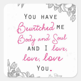 Pride & Prejudice - Mr Darcy Vierkante Sticker