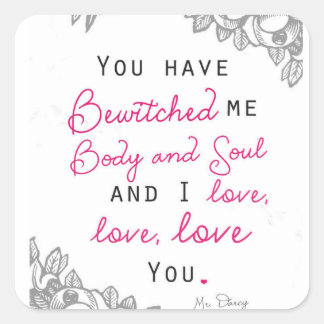 Pride & Prejudice - Mr Darcy Vierkante Sticker