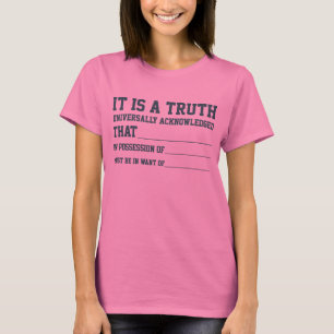 Pride & Prejudice vulling-in-het lege t-shirt