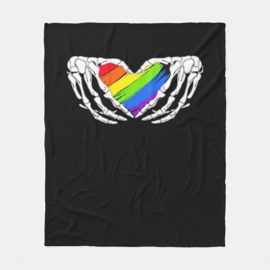 Pride - Pride Skeleton Handen met Heart 2 Classic Fleece Deken (Voorkant)