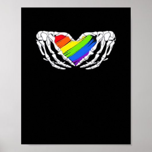 Pride - Pride Skeleton Handen met Heart 2 Classic Poster (Voorkant)