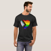Pride Progress Rainbow Flag LGBT + Trans und Queer T-shirt (Voorkant volledig)
