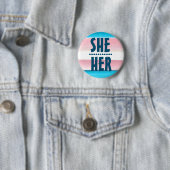 PRIDE PRONOUN SHE/HER BADGE Button (In situ)
