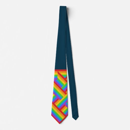 Pride Quarter: Rainbow Flag Accent Stropdas (Voorkant)