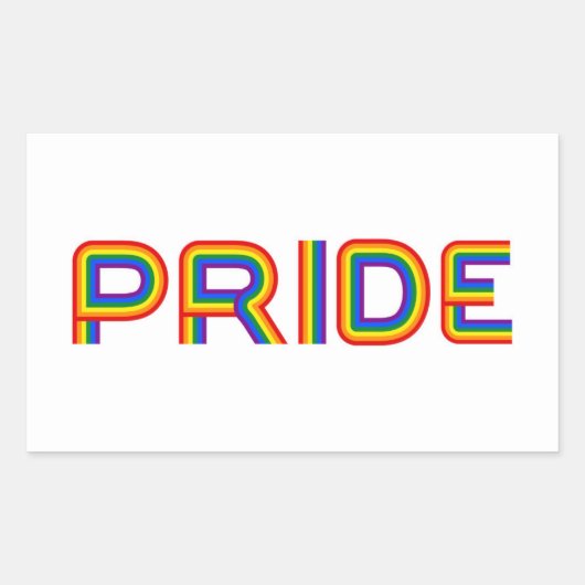 Pride | Rainbauze-brieven Rechthoekige Sticker (Voorkant)