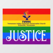 Pride Rainbow Flag / JUSTITIE - TVUUC Raamsticker (Vel)