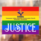 Pride Rainbow Flag / JUSTITIE - TVUUC Raamsticker (Vel 2)