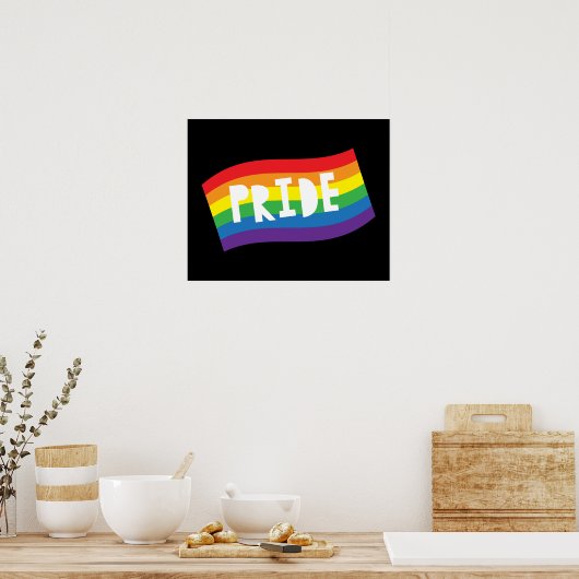 Pride Rainbow Flag Poster (Keuken)