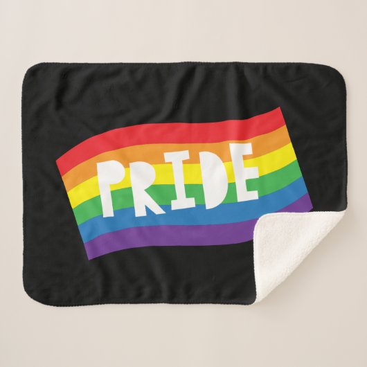 Pride Rainbow Flag Sherpa Deken (Voorkant (horizontaal))