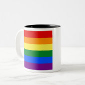 Pride Rainbow Flag Tweekleurige Koffiemok (Voorkant links)