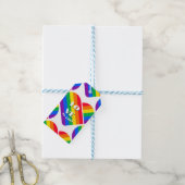 Pride Rainbow Heart Button Cadeaulabel (Met Touw)