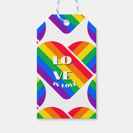 Pride Rainbow Heart Button Cadeaulabel (Voorkant)