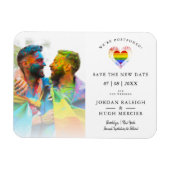 Pride Rainbow Heart Lesbian Gay Wedding Magneet (Horizontaal)