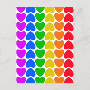 Pride Rainbow Heart Line Briefkaart