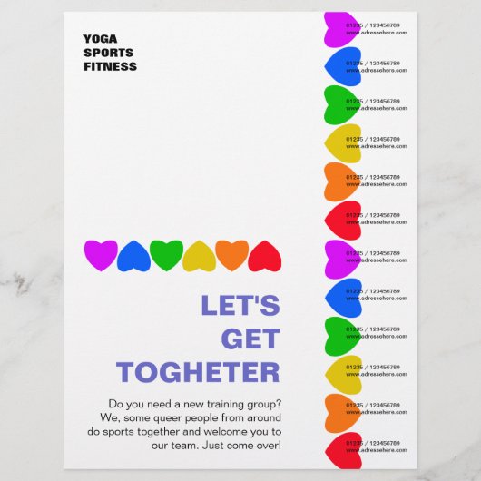 Pride Rainbow Heart Line Flyer (Voorkant)