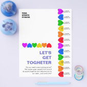 Pride Rainbow Heart Line Flyer (Enkel)