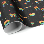 Pride Rainbow LGBT Gay Queer One Love Pattern Wrap Cadeaupapier (Rol Hoek)