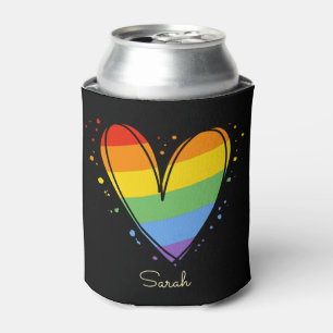 Pride Rainbow LGBTQ Heart Weddenschap Blikjeskoeler