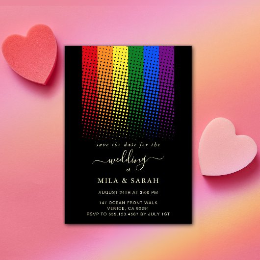 Pride Rainbow LGBTQ Heart Weddenschap Kaart