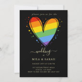 Pride Rainbow LGBTQ Heart Weddenschap Kaart (Voorkant)
