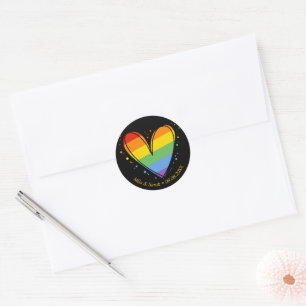 Pride Rainbow LGBTQ Heart Weddenschap Ronde Sticker