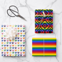 Pride Rainbow LGBTQ Inpakpapier Vel