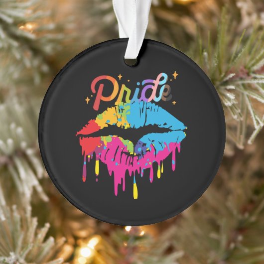 Pride Rainbow Lips | LGBTQ | Drippellips Ornament (Boom)