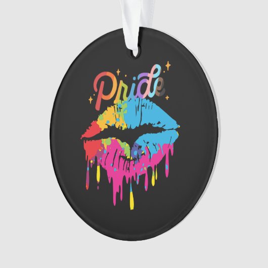 Pride Rainbow Lips | LGBTQ | Drippellips Ornament (voorkant)