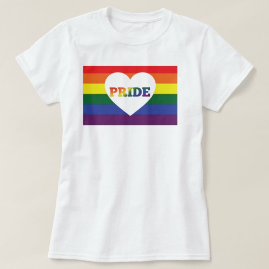 Pride Rainbow met hart T-shirt (Design voorkant)