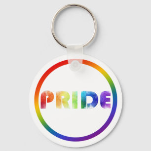 Pride Rainbow Metal Circle Sleutelhanger, 2" Sleutelhanger