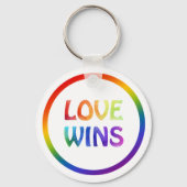Pride Rainbow Metal Circle Sleutelhanger, 2" Sleutelhanger (Achterkant)