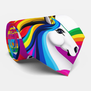 Pride Rainbow Multi-color Eenhoorn Patroon Stropdas