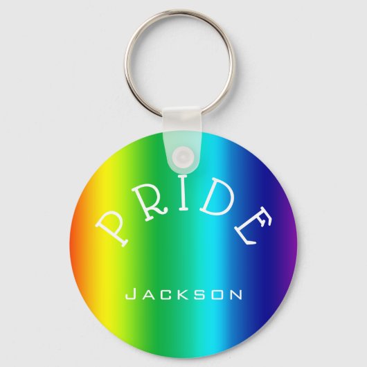 PRIDE Rainbow Multicolors, gepersonaliseerd Sleutelhanger (Voorkant)